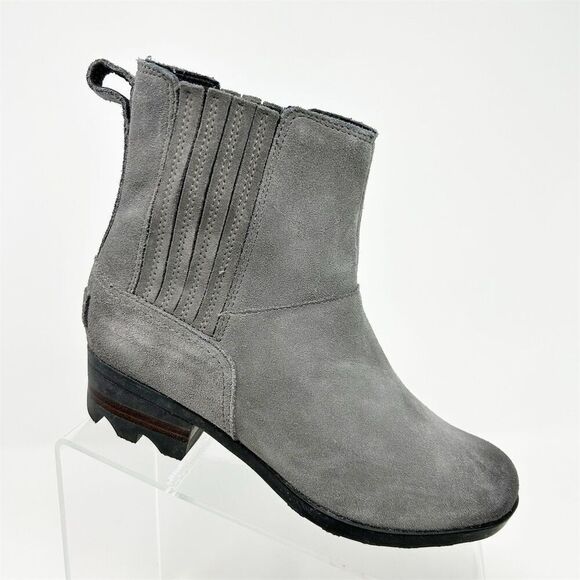 Sorel Women's Lolla Pull On Chelsea Boots Light Gray Size 6 Waterproof Suede - Picture 1 of 14